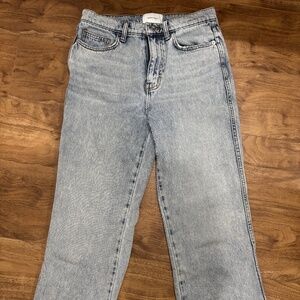 Current/Elliott Cropped Straight Leg Jeans • Size 27 • Light Wash